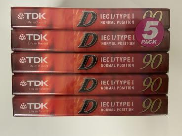 Preview: TDK - D 90 (1997-2001 Europa) 5er Paket