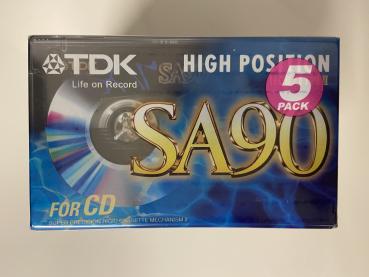 TDK - SA 90 Minuten 1997-2001 (Europa) 5er Paket
