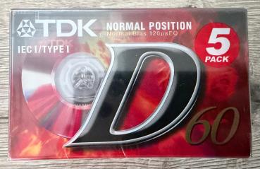 TDK - D 60 (1997-2001 Europa) 5er Paket
